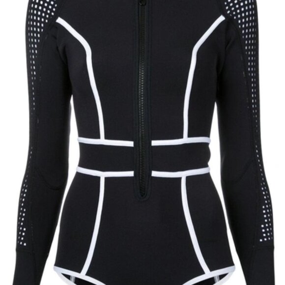 DUSKII Black White "Waimea Bay" Neoprene Long Sleeve Bikini Suit Small - Picture 7 of 7